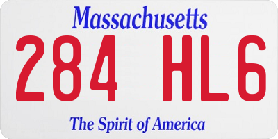 MA license plate 284HL6