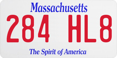MA license plate 284HL8