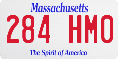 MA license plate 284HM0