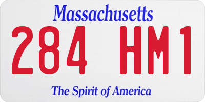 MA license plate 284HM1