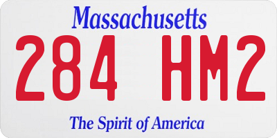 MA license plate 284HM2