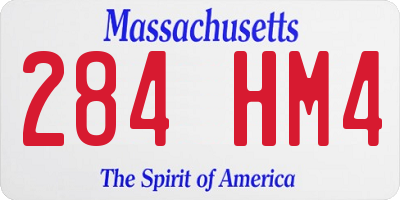 MA license plate 284HM4