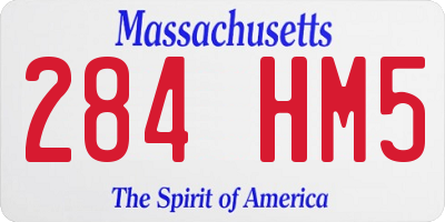 MA license plate 284HM5