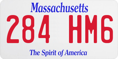 MA license plate 284HM6