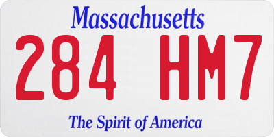 MA license plate 284HM7