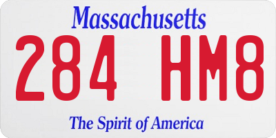 MA license plate 284HM8