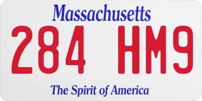 MA license plate 284HM9