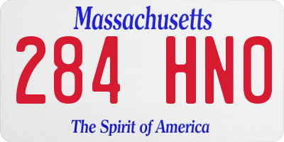 MA license plate 284HN0