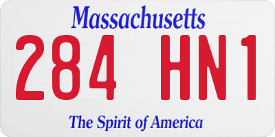 MA license plate 284HN1