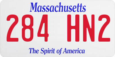 MA license plate 284HN2