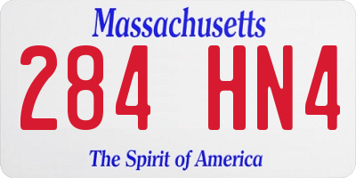 MA license plate 284HN4