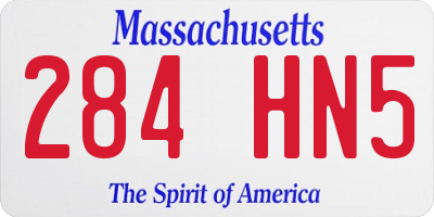 MA license plate 284HN5
