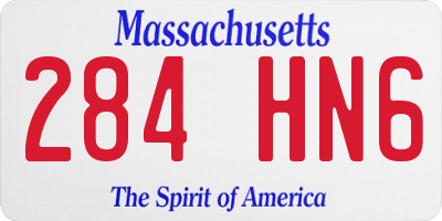 MA license plate 284HN6
