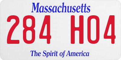 MA license plate 284HO4