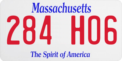 MA license plate 284HO6