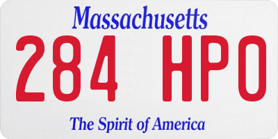 MA license plate 284HP0