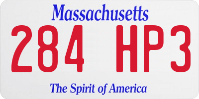MA license plate 284HP3