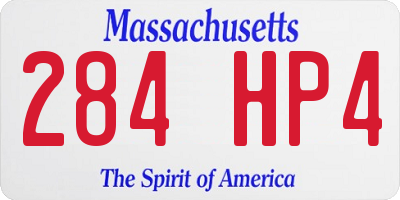 MA license plate 284HP4