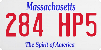 MA license plate 284HP5