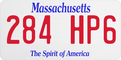 MA license plate 284HP6