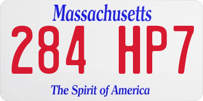 MA license plate 284HP7
