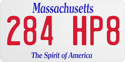 MA license plate 284HP8