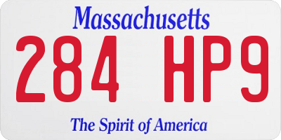 MA license plate 284HP9