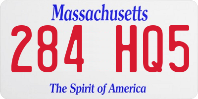 MA license plate 284HQ5
