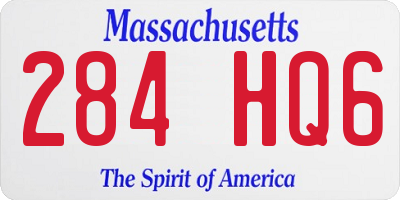 MA license plate 284HQ6