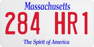 MA license plate 284HR1
