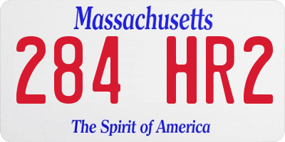 MA license plate 284HR2