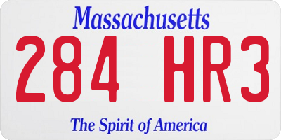 MA license plate 284HR3