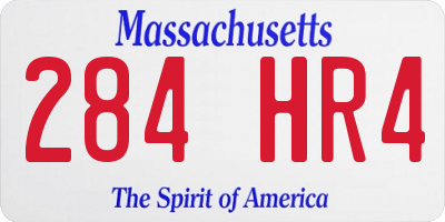 MA license plate 284HR4