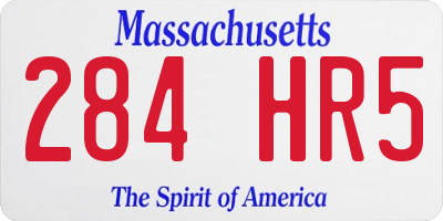 MA license plate 284HR5
