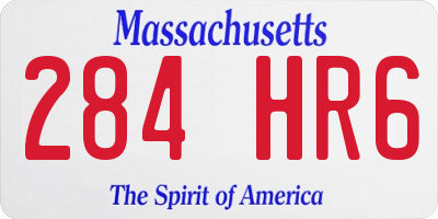 MA license plate 284HR6