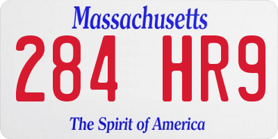 MA license plate 284HR9