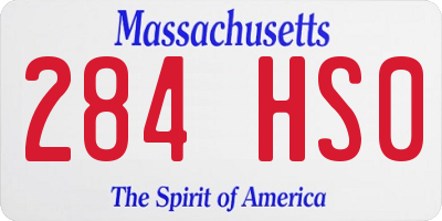 MA license plate 284HS0
