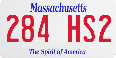 MA license plate 284HS2