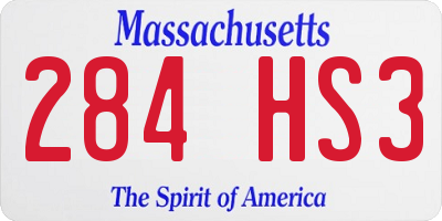 MA license plate 284HS3