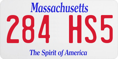 MA license plate 284HS5