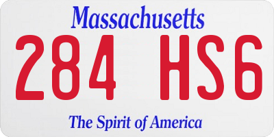 MA license plate 284HS6