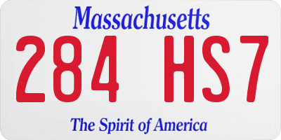 MA license plate 284HS7