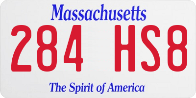 MA license plate 284HS8