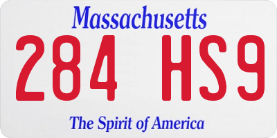 MA license plate 284HS9