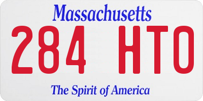 MA license plate 284HT0