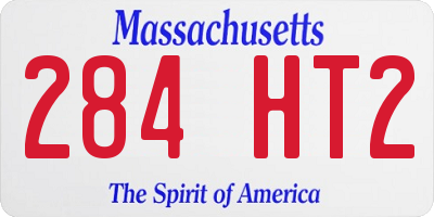 MA license plate 284HT2