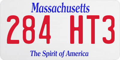 MA license plate 284HT3