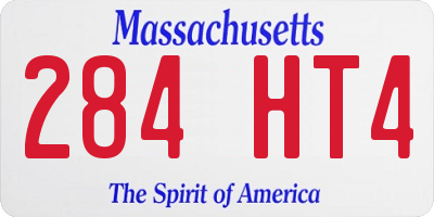 MA license plate 284HT4