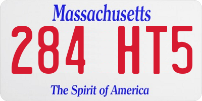 MA license plate 284HT5