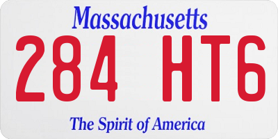 MA license plate 284HT6